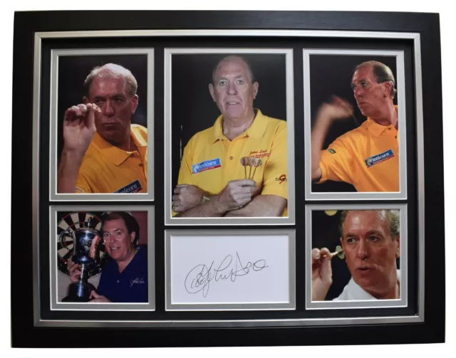 John Lowe Signed Framed Autograph 16x12 photo display Darts Sport AFTAL COA