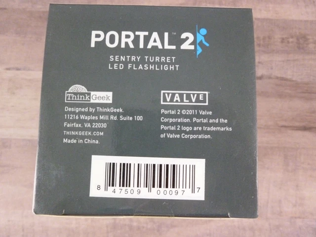 PORTAL 2 Sentry Turret Talking LED Flashlight Light ThinkGeek/Valve NIB RARE 2