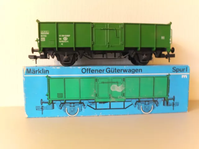 Marklin Spur 1 No 5851 SNCB 4 wheel open mineral wagon in green, in original box