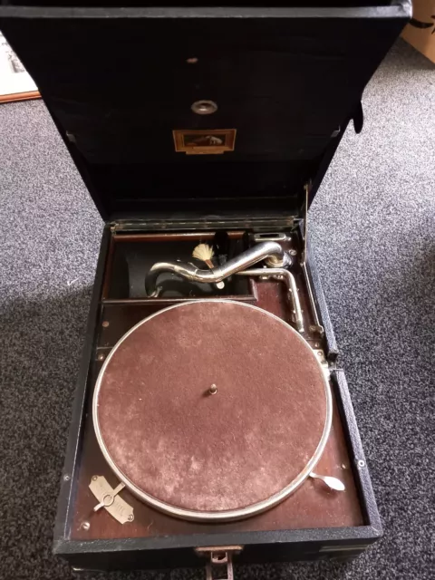 His Masters Voice Vintage  Collectable Suitcase  Gramophone Sound Box