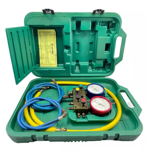 Refco 4-Way Manifolds Refrigeration Service Set Dual Scale Guages 3Charging Line