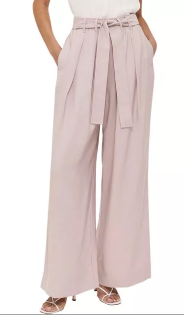 Saba Womens Size 8 Daria Wide Leg Pant Rose Quartz High Waist NWT RRP $249