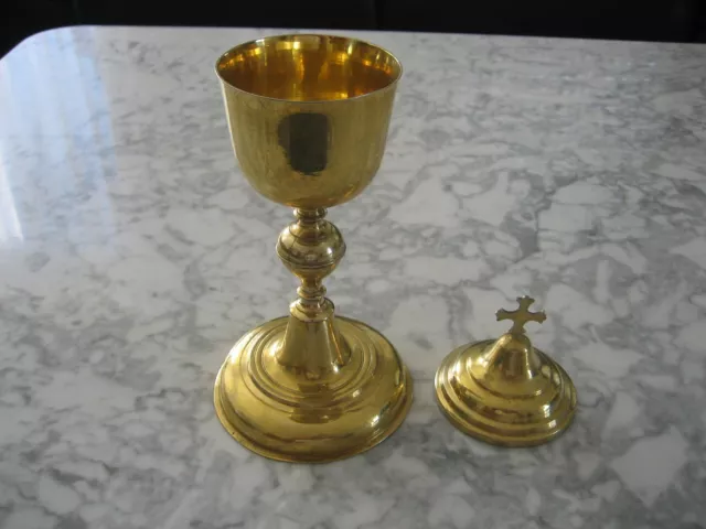 Ziborium Silber feuervergoldet Ciborium Messkelch Kirche Sakral Kelch 1700