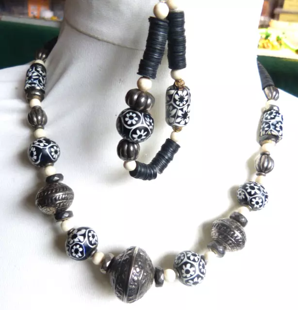 Antique Venetian Rare Millefiori Beads Necklace and Bracelet