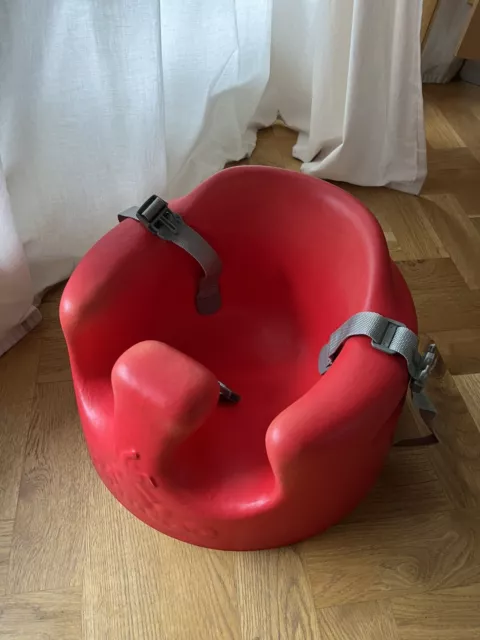 Bumbo Red Baby Soft Foam Floor Seat With Safety Straps and Tray