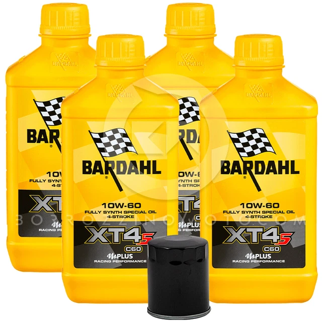 thumbnail image 2 of Bardahl XT4-S 10W40 4T Engine Oil – 3 Liters Of 100% Synthetic Racing Oil For Track & Road (JASO MA2, API SN) 2 of 5