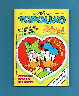 Topolino 1576- 09/2/1986- Con Copertina Stacca & Attacca E Mascherina Adesiva