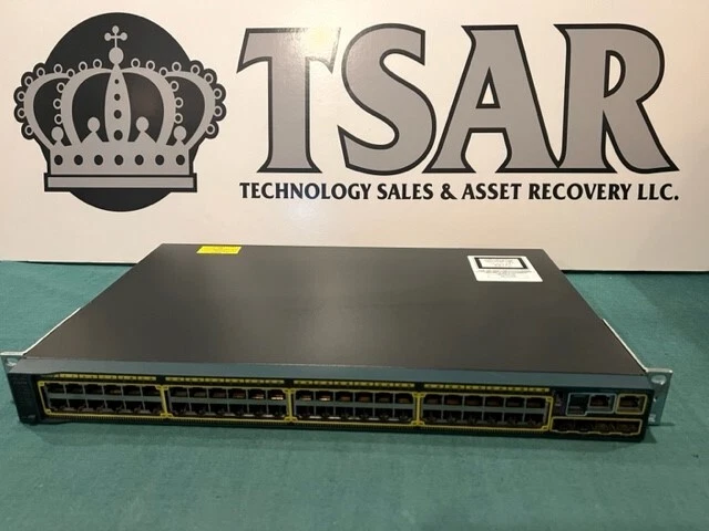 Cisco WS-C2960S-48TS-L 48 port 10/1000 +4 SFP LAN Base Switch, Rack mounts