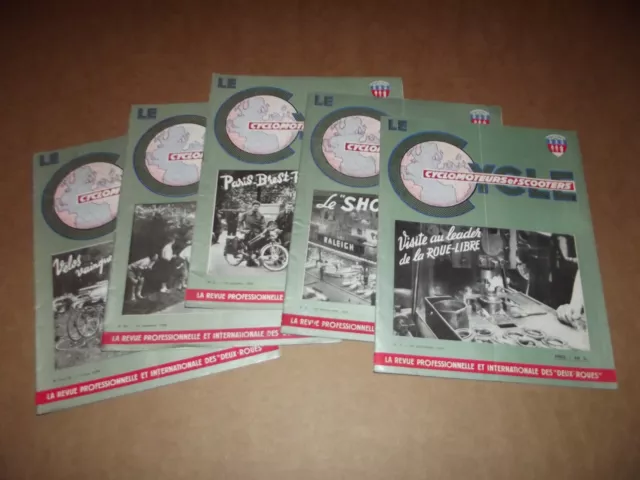 Lot De 5 Revues Le Cycle, Cyclomoteurs Et Scooters 1955.