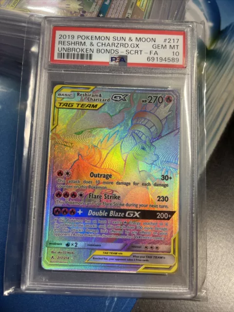 Reshiram & Charizard-GX (Rainbow Rare) - 217/214