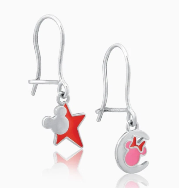 Mickey Minnie Mouse Official Authentic Solid White Gold 17K Girl Earring Lobe