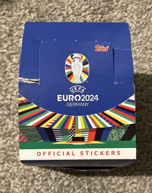 TOPPS UEFA EURO 2024 Germany Football Sticker Box Full 100 Sealed Packs