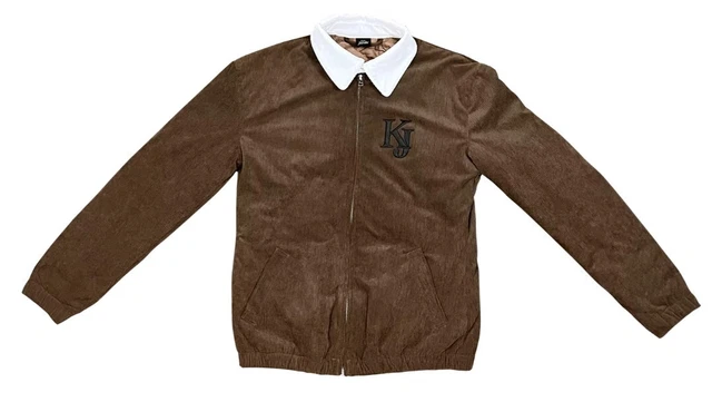 Karl Jacobs Corduroy Zip Up Brown Harrington Jacket Size 5XL NWT