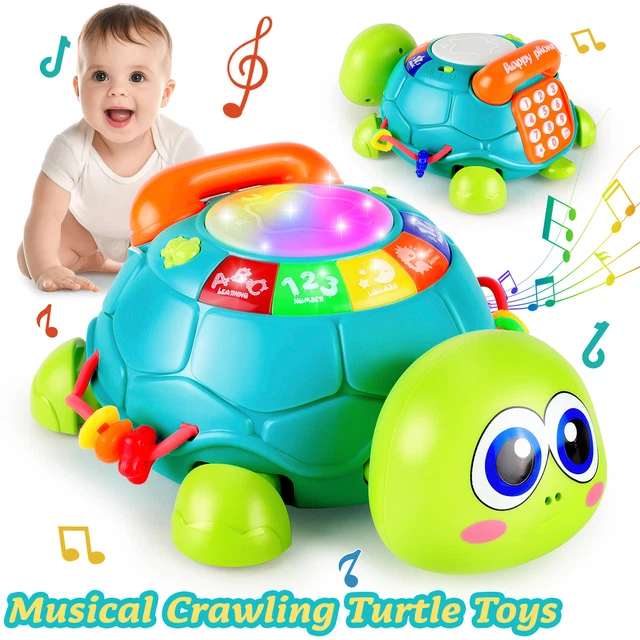 Baby Toddler Musical Toy Electric Interactive Crawling Turtle Light Up Kids Gift