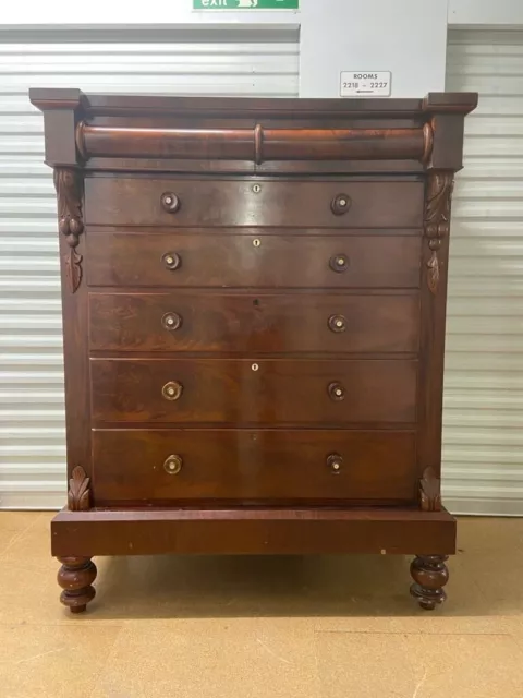 Victorian flame Mahogany Scottish chest of drawers