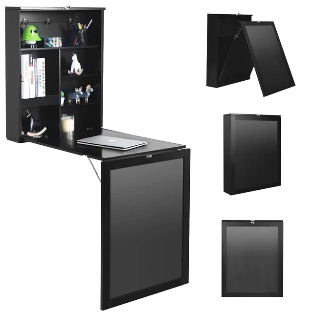 COSTWAY Wandtisch klappbar, Wandklapptisch aus MDF, Bartisch mit Tafel