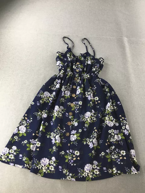 Valleygirl Womens Mini Dress Size XL Navy Blue Floral Sleeveless Fit Flare