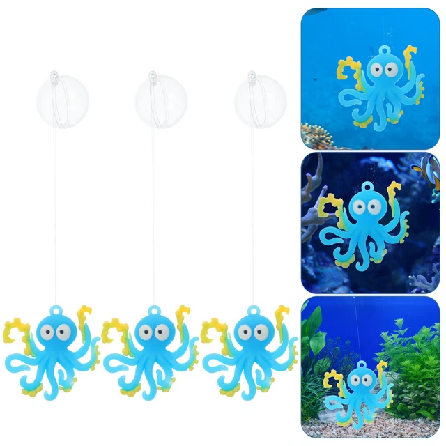 3 piezas decoraciones de tanque de peces animales marinos decoración de acuario calamar flotante