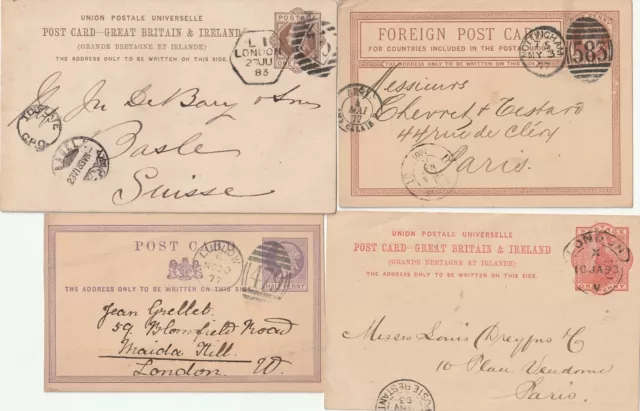 GREAT BRITAIN: Lot 4 postal stationery 1877-93.   SMALL LOT SALE.