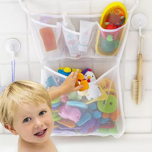Large Kids Baby Bath Toy Tidy Organiser Mesh Net Storage Bag Holder Bathroom
