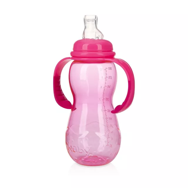 Nuby New 3 Stage Ultra Durable Tritan Grow with Me No-Spill Bottle to Cup, 10 Oz