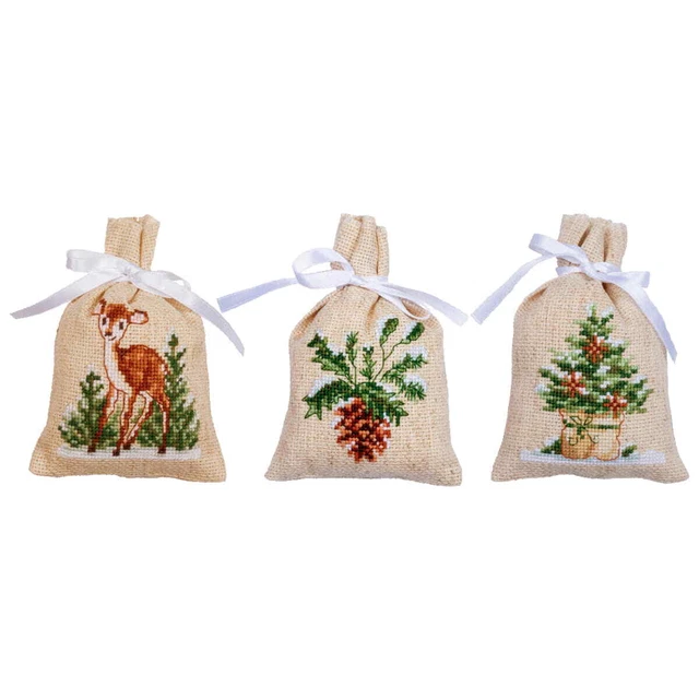 Vervaco Sacs à Herbes Kit Point de Croix Compté Noël Lot