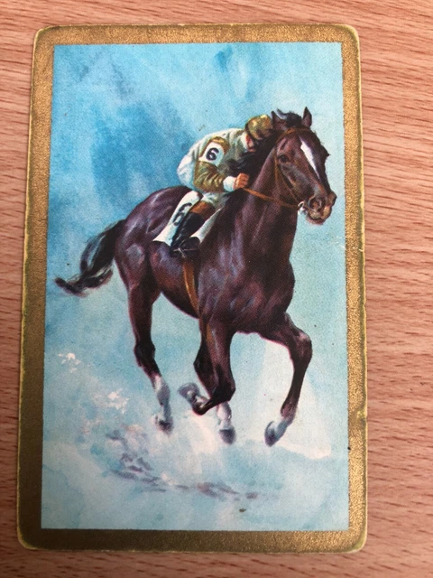 VINTAGE SWAP PLAYING Card: Thoroughbred Racehorse Race HORSE & Jockey ...