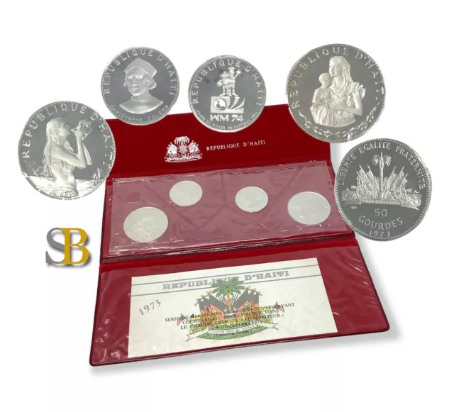 1973 Haiti Republic 4-coins Sterling silver set 2x 25 Gourdes 2x 50 Gourdes (bt)