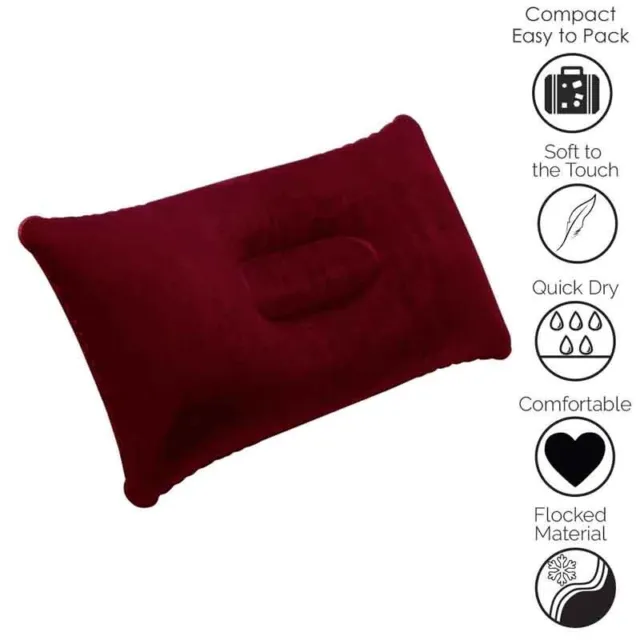 Inflatable Travel Neck & Head Pillow Pillows Flight Rest Sleep Support Cushion