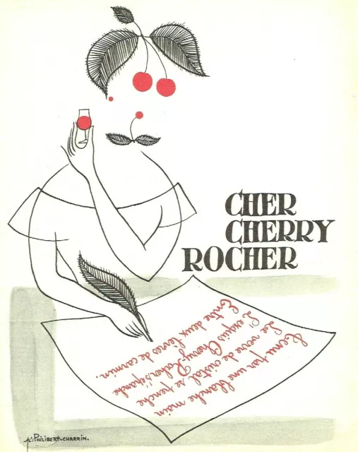 publicité Advertising 0721 1954 Cherry Rocher  Philibert Charrin