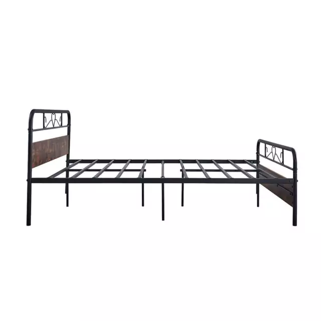 Foret Bed Frame Metal Single Size Modern Wooden Headboard Bedroom Base Platform 3