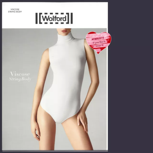 Wolford Viscosa String Body • S • Slate blue... cuello sin mangas cuerpo