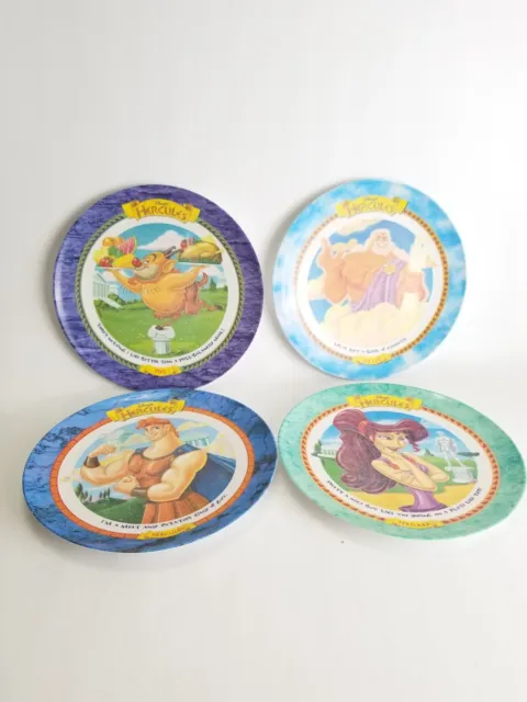 SET Of 4 McDonalds Disney Hercules Movie Collector 9.5" Plates 1997 VTG Vintage