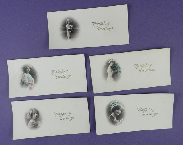 Birthday Greetings Note Cards Original c1920/30s From Old Unused Stock