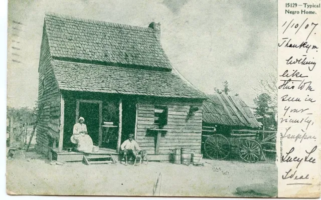 Black Americana Typical Home 1907 postcard - postmarked Jackson, Tenn.