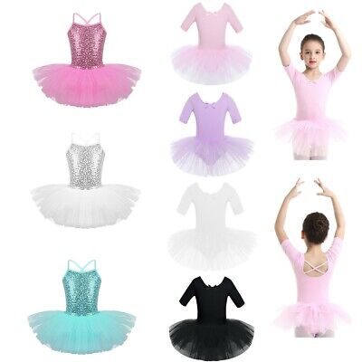 UK Toddler Girls Gymnastics Leotard Dress Kid Ballet Dance Tutu Skirt Dancewear