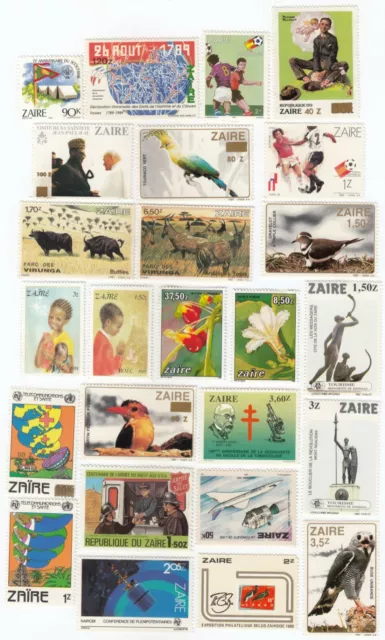 Zaïre / Congo, Lot De 25, Tous Différents Timbres en Excellent État - MNH Set 25