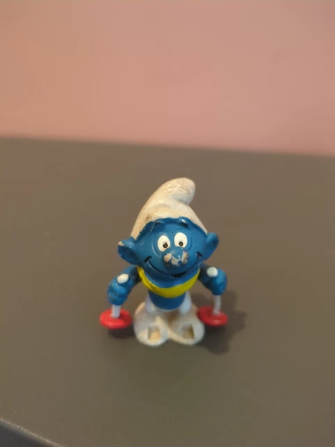 Figurine Schtroumpf Skieur De Fond Super Schtroumpf 40205 - Vintage 1976