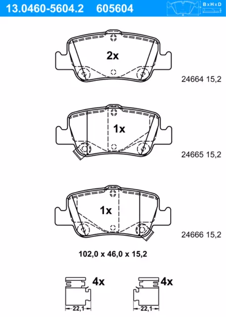 ATE BREMSSCHEIBEN Ø270mm + BREMSBELÄGE HINTEN FÜR TOYOTA AURIS COROLLA 3