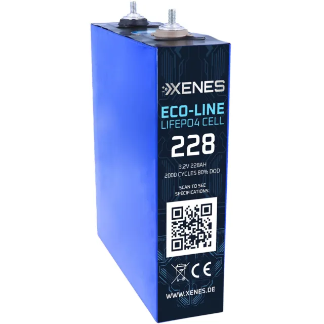 XENES ECO-Cell 228Ah 3.2V LiFePO4 2000 Z. Zelle Lithium-Eisenphosphat Speicher