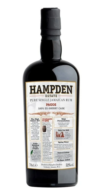 HAMPDEN PAGOS PURE SINGLE JAMAICAN SHERRY CASK VELIER 52% 70cl