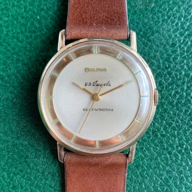 1959 Bulova 23 Jewels Automatic 10K Rolled Gold Plate Wristwatch 35mm Case