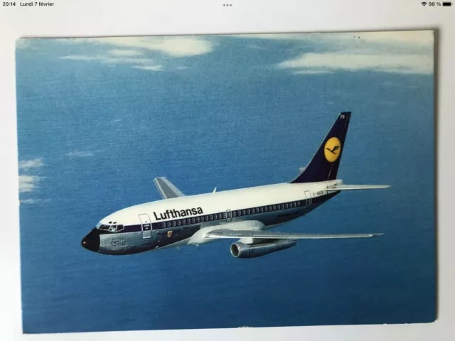 Boeing 737 Lufthansa Carte Postale Aviation Postcard Années 90 avion