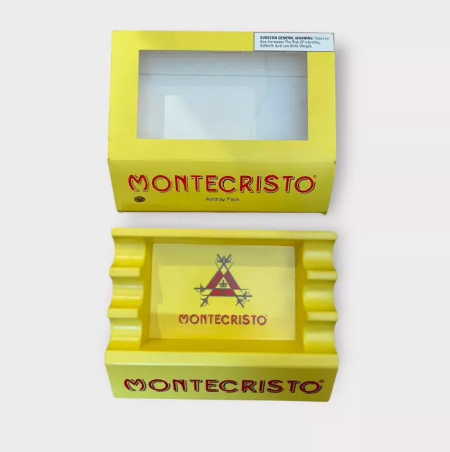 Montecristo Cigar Ashtray 9.5" X 8" Yellow 6 Ports