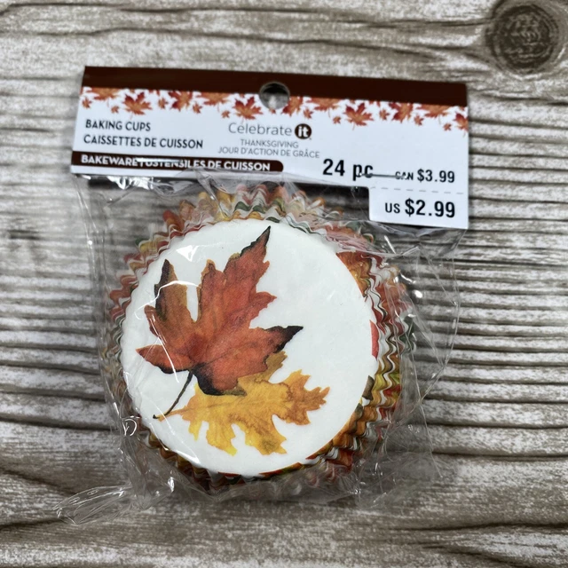 Celebrate It Baking Cups Thanksgiving 24 Count Fall Holiday Autumn 9 Packs of 24