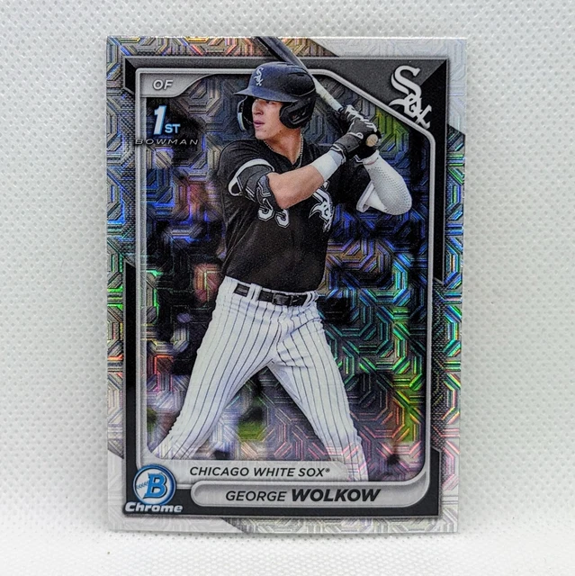 2024 BOWMAN CHROME Wolkow 1er réfracteur Mega Mojo White Sox BCP
