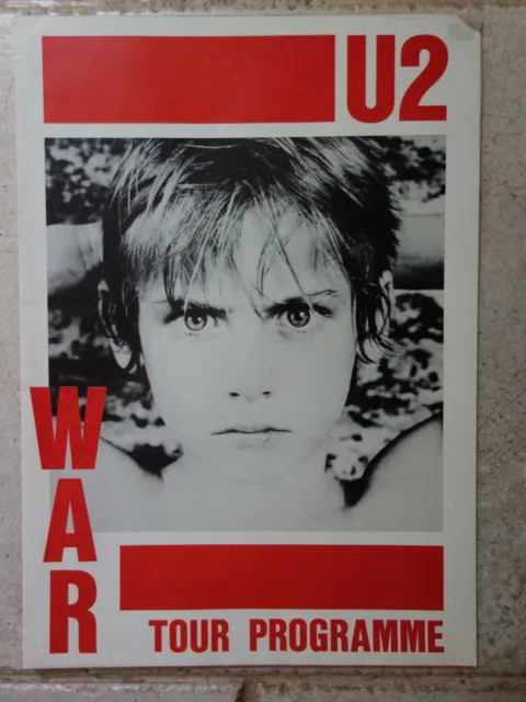U2 - WAR 1983 UK Tour Programme Poster  83,5 x 59  33" x 23" with infos & photos
