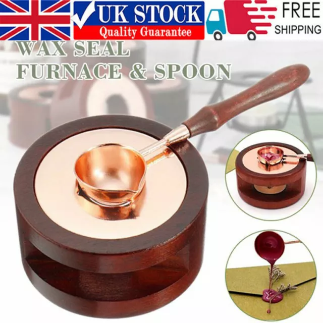 Retro Wax Seal Stamp Warmer Furnace Stove Pot Melting Spoon Kit Stamp Tool Set