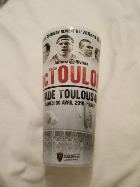 VERRE GOBELET REUTILISABLE PLASTIQUE RUGBY RCT TOULON 50 cl #10
