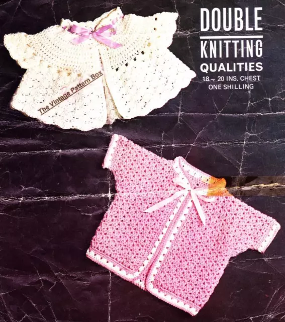 2 MATINEE COATS 3 months to 12 months/ 8ply or DK - COPY Baby crochet pattern